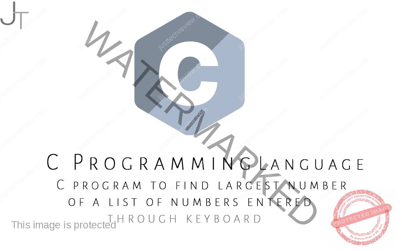 C program to find largest number of a list of numbers entered through keyboard