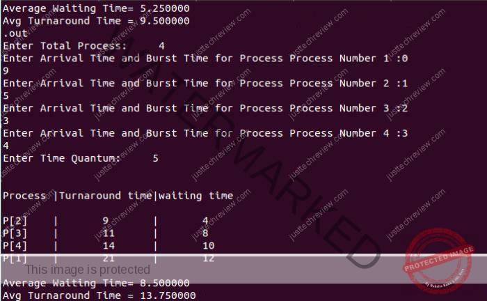 Round Robin Scheduling Program in C