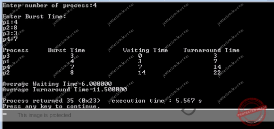 C Program for Shortest Job First (SJF) Scheduling Algorithm