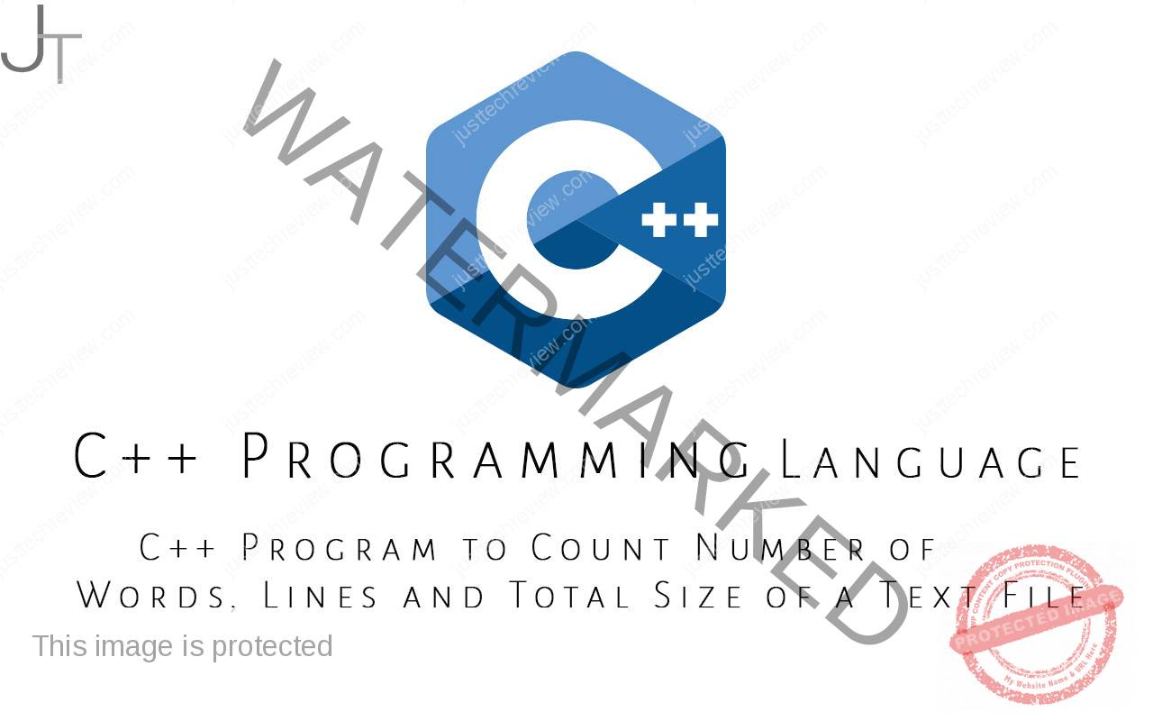 C++ Program to Count Number of Words, Lines and Total Size of a Text File