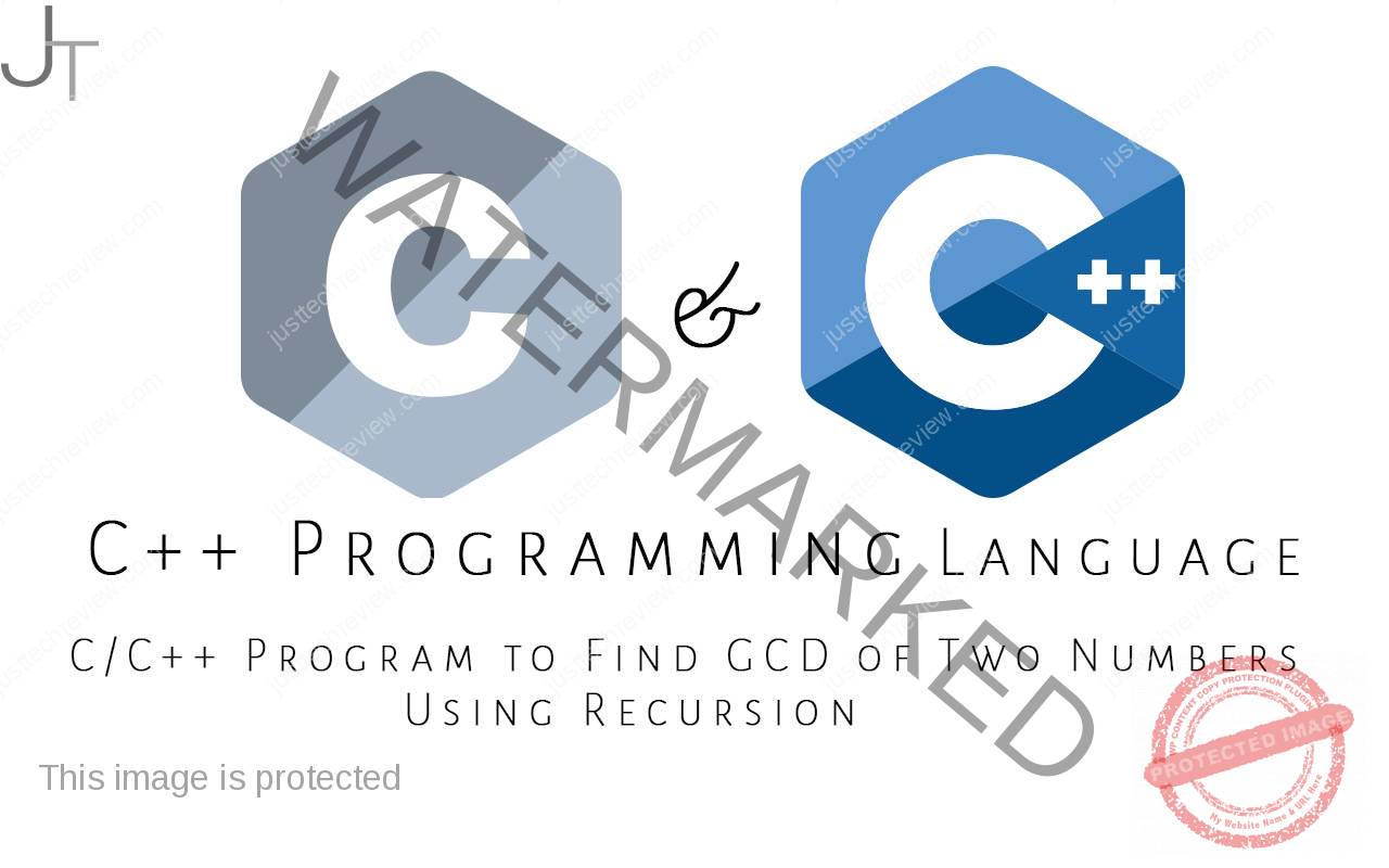 C/C++ Program to Find GCD of Two Numbers Using Recursion