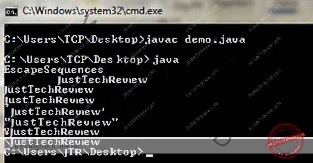 Java Escape Sequences With Program Example Just Tech Review