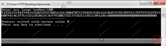 Factorial of Large Number in C and C++