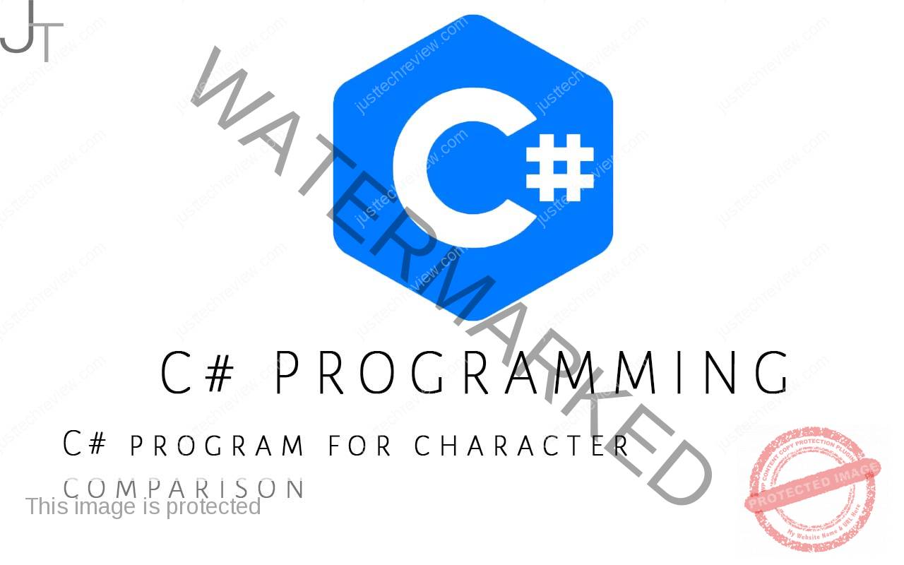 C# program for character comparison