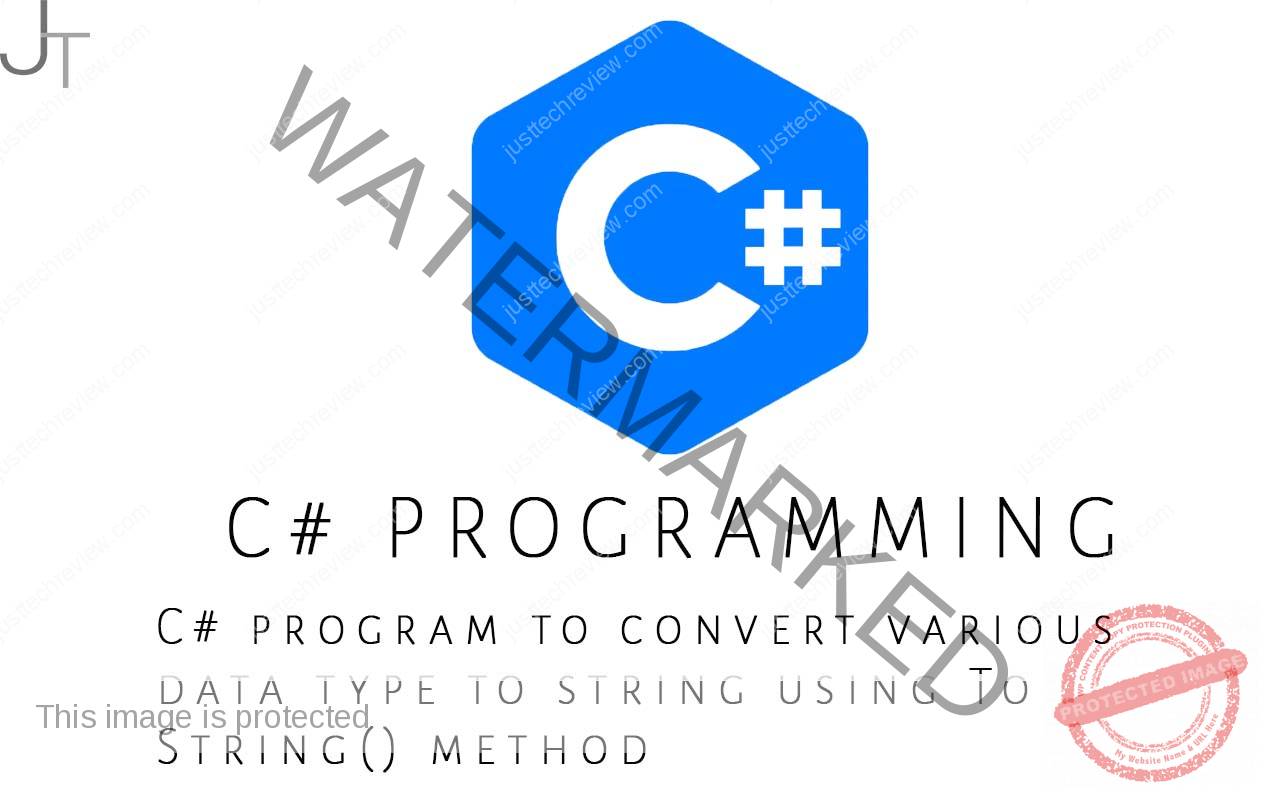 C# program to convert various data type to string using ToString() method