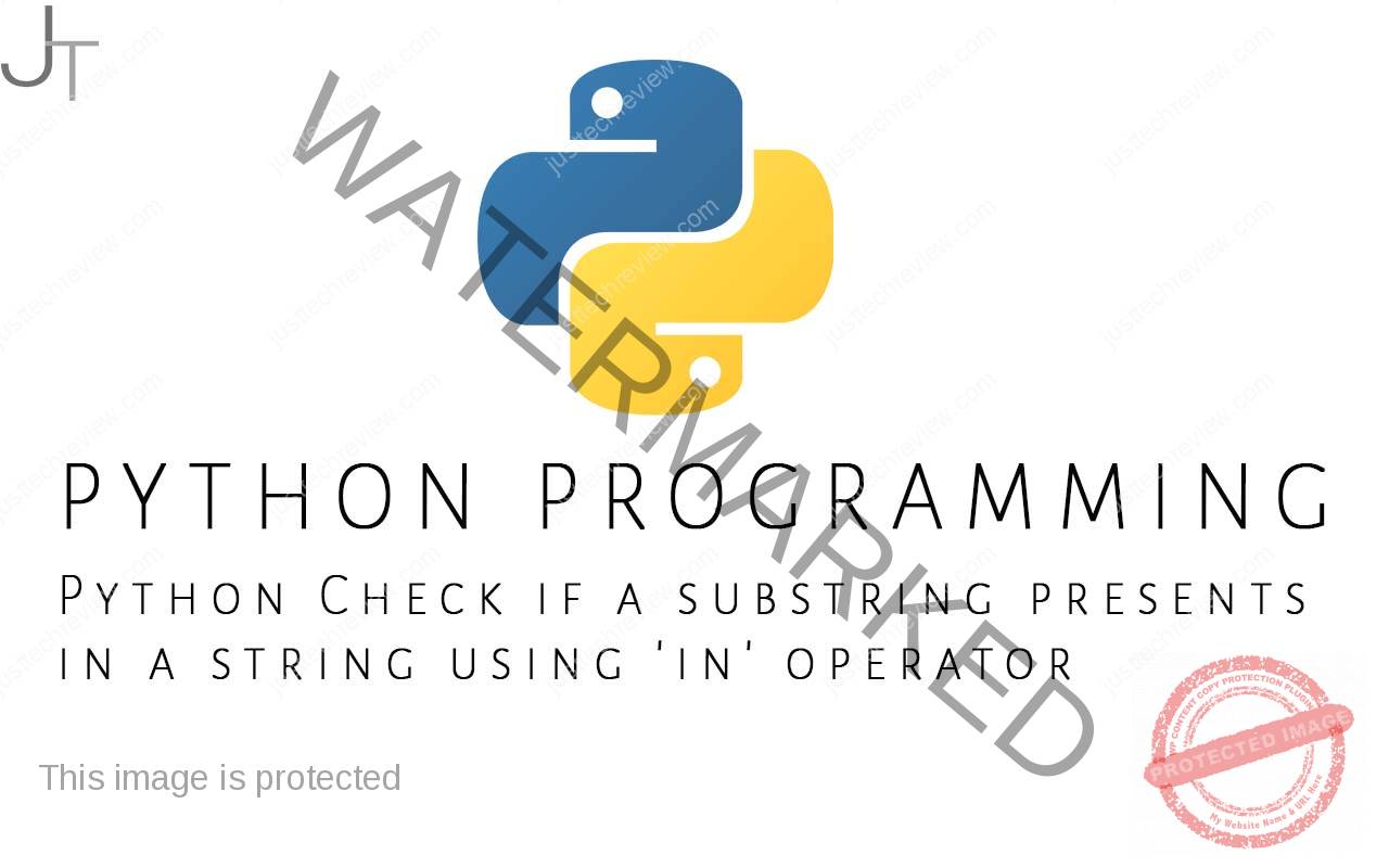 Python Check if a substring presents in a string using 'in' operator