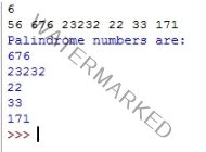 Python Program to print Palindrome numbers from the given list