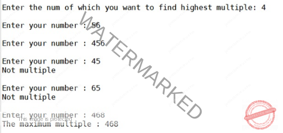 Python program to find the maximum multiple from given N numbers