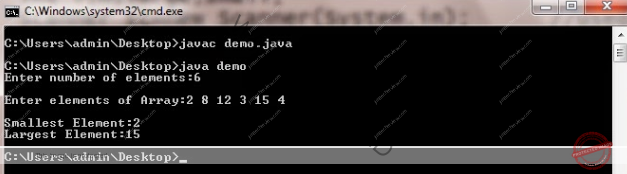 Java Program to Find Smallest and Largest Element in an Array