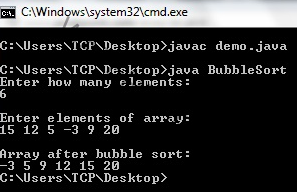Bubble Sort Java Program