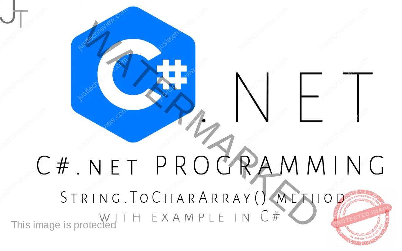 String.ToCharArray() method with example in C#
