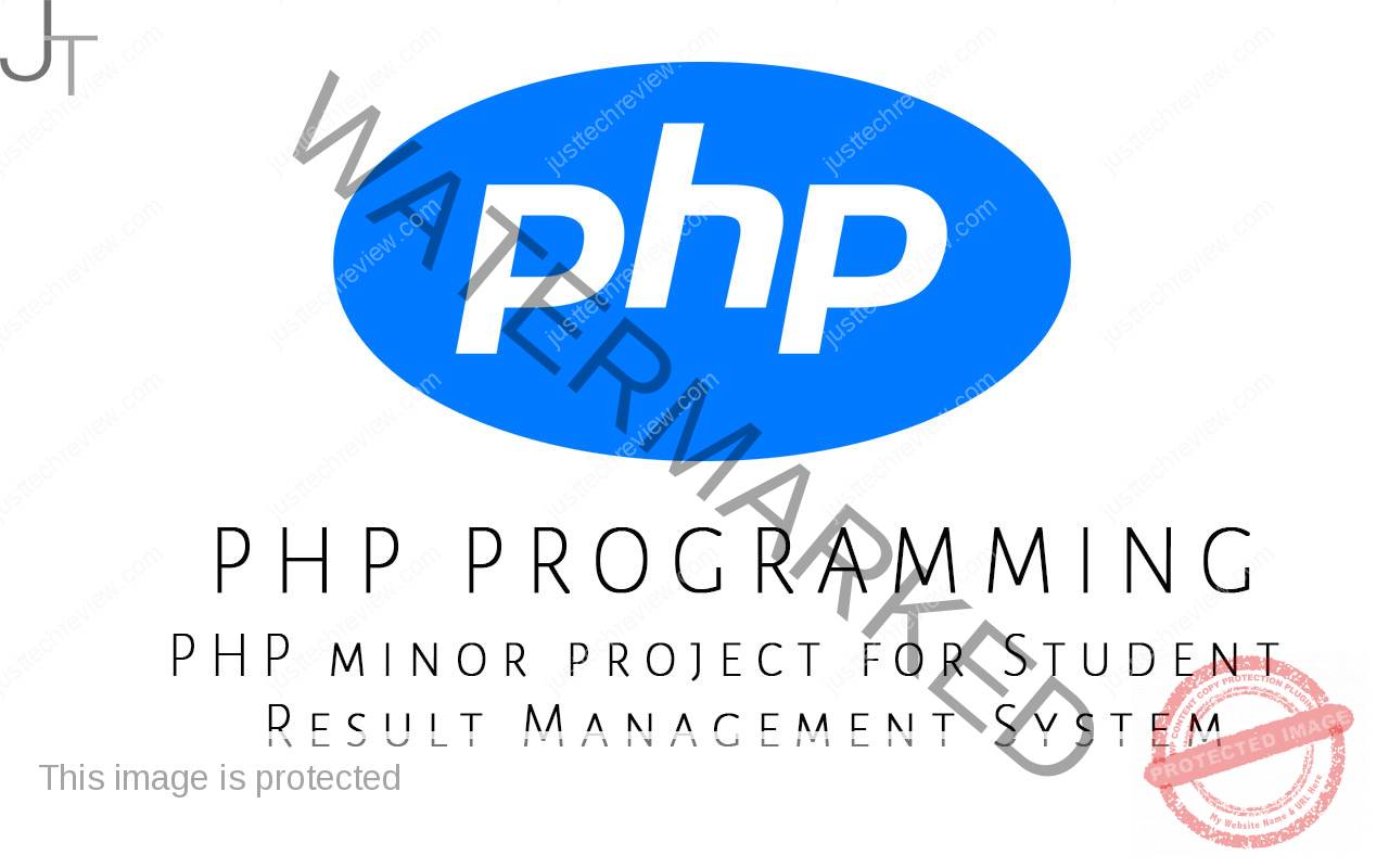 PHP minor project for Student Result Management System