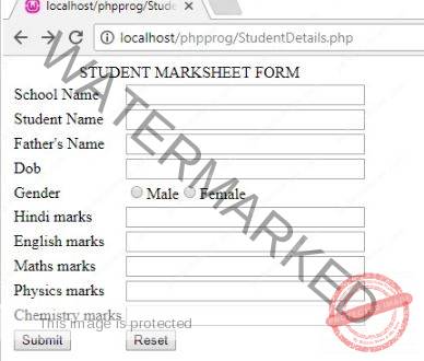 PHP minor project for Student Result Management System